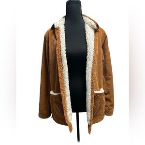 L.L. Bean Women's Tan Corduroy Sherpa Lined Shacket Size Small